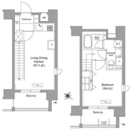 ドゥーエ月島の物件間取画像